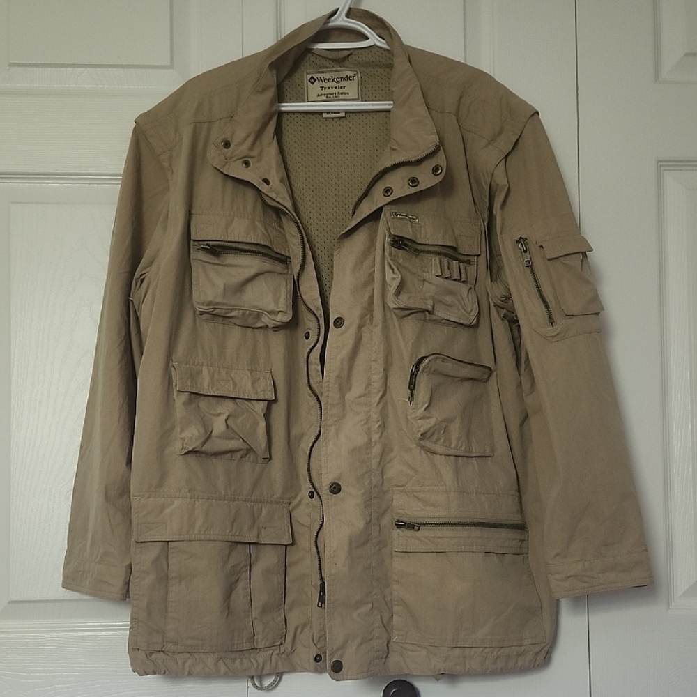 Weekenders Tan Military Field Jacket Utility Style